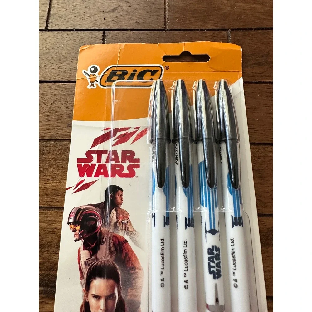 Bic Star Wars Ballpoint Pens 4 Pack‎ Black Ink Medium Point MSSWP41 New 2018